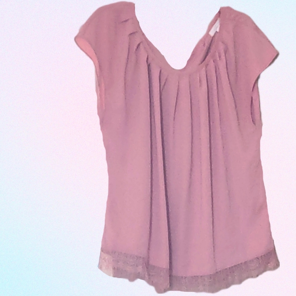 Mauve Pink Slit-Sleeve Blouse Pre-owned